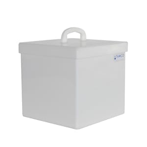 7 Gallon Rectangular HDPE Tamco® Tank with Cover - 12" L x 12" W x 12" Hgt.