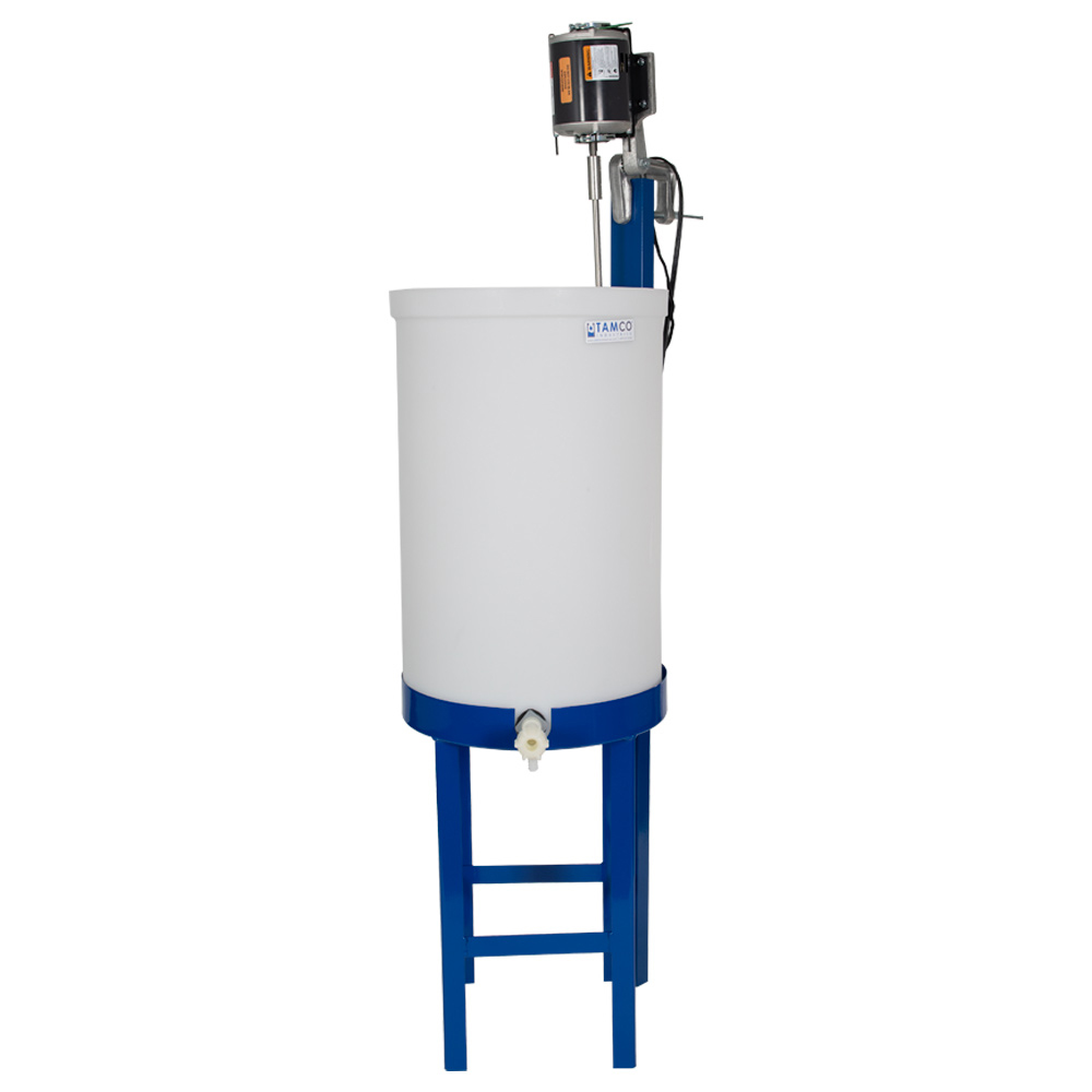 25 Gallon Natural LLDPE Tamco® Cylindrical Tank with Spigot, Stand