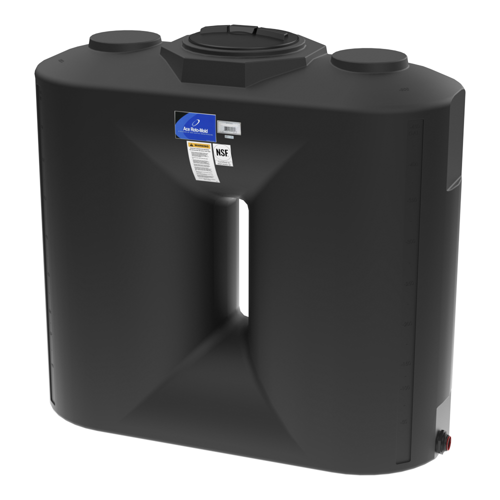 55 Gallon Heavy-Duty Black Specialty Tank with 5