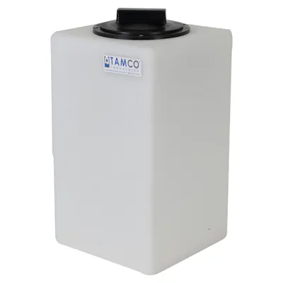 3-1/2 Gallon Natural LLDPE Square Utility Tamco® Tank with 4" Lid & 1/2-Gallon Graduations - 8-1/2" L x 8-1/2" W x 16" Hgt.