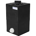 3-1/2 Gallon Black Molded Polyethylene Tamco® Tank with Lid & 1/2" FNPT Fitting - 8-1/2" L x 8-1/2" W x 16" Hgt.