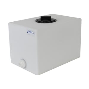 10 Gallon Natural Molded Polyethylene Tamco® Tank with Lid & 3/4" FNPT Fitting - 18-1/2" L x 12-1/2" W x 14" Hgt.