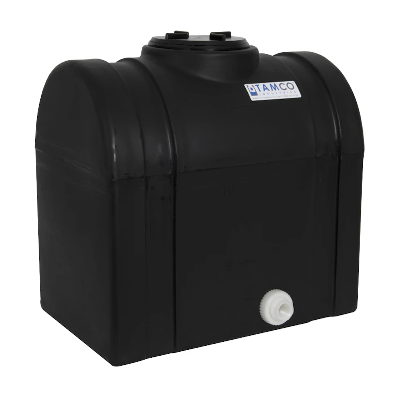 15 Gallon Black Tamco® Loaf Tank with 5-1/2" Lid & 3/4" Side Fitting - 19-3/8" L x 12-3/8" W x 21" Hgt.