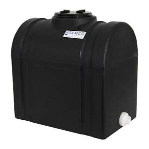 15 Gallon Black Tamco® Loaf Tank with 5" Vented Lid & 3/4" End Fitting - 19-3/8" L x 12-3/8" W x 21" Hgt.