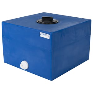 15 Gallon Blue Molded Polyethylene Tamco® Tank with 4" Vented Lid & 3/4" FNPT Fitting - 18-1/2" L x 18-1/2" W x 12-1/2" Hgt.