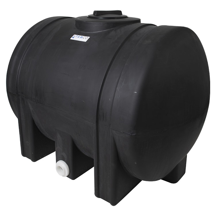 200 Gallon Black Tamco® Leg Tank with 8" Lid & 2" Side Fitting - 52" L x 34" W x 38" Hgt.