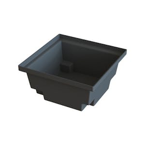 33-1/2 Gallon Black Polyethylene Square ProChem® Containment Basin Only (Grating Sold Separately)