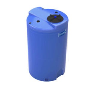 Gemini® 420 Gallon Blue LLDPE Dual Containment Tank (1.5 Specific Gravity) with Domed Top & 16" Twist Lid - 48" Dia. x 80" Hgt.