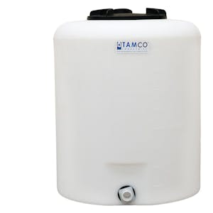 20 Gallon Tamco® Vertical Natural PE Tank with 8" Vented Lid & 3/4" Fitting - 19" Dia. x 23" Hgt.