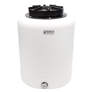 20 Gallon Tamco® Vertical Natural PE Tank with 12-1/2" Plain Lid & 3/4" Fitting - 19" Dia. x 24" Hgt.