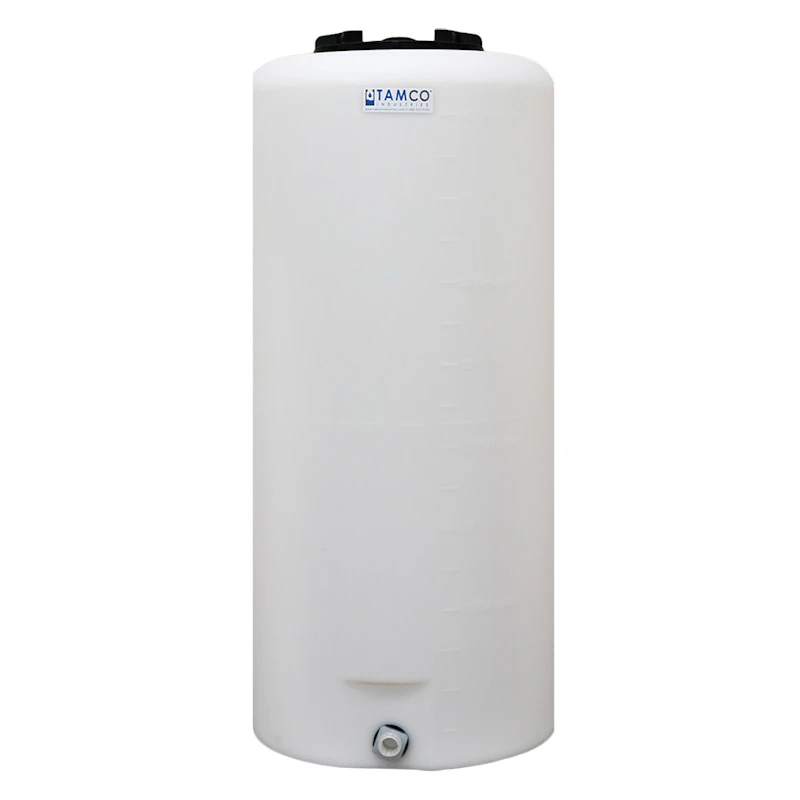 40 Gallon Tamco® Vertical Natural PE Tank with 8" Lid & 3/4" Fitting - 19" Dia. x 41" Hgt.