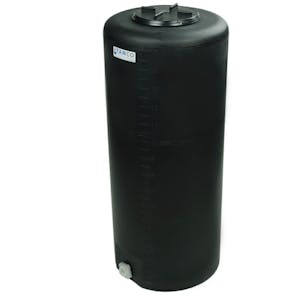 15 Gallon Tamco® Vertical Black PE Tank with 5-1/2" Plain Lid & 3/4" Fitting - 13" Dia. x 31" Hgt.
