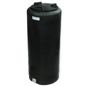 15 Gallon Tamco® Vertical Black PE Tank with 8" Vented Lid & 3/4" Fitting - 13" Dia. x 31" Hgt.