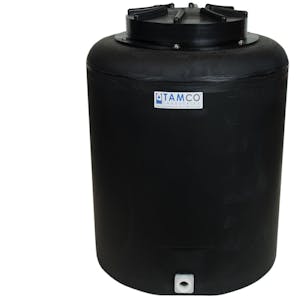 20 Gallon Tamco® Vertical Black PE Tank with 12-1/2" Vented Lid & 3/4" Fitting - 19" Dia. x 24" Hgt.