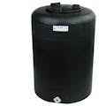 25 Gallon Tamco® Vertical Black PE Tank with 8" Plain Lid & 3/4" Fitting - 19" Dia. x 27" Hgt.