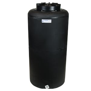 35 Gallon Tamco® Vertical Black PE Tank with 12-1/2" Lid & 3/4" Fitting - 19" Dia. x 39" Hgt.