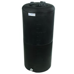 40 Gallon Tamco® Vertical Black PE Tank with 8" Vented Lid & 3/4" Fitting - 19" Dia. x 41" Hgt.