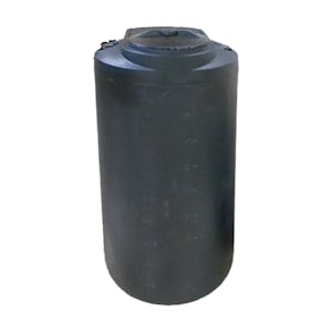50 Gallon Black MDLPE ProChem® Potable Water Tank (1.0 Specific Gravity) with Bottom Port & 8" Lid - 19-1/2" Dia. x 47-1/4" Hgt.