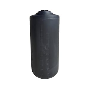 125 Gallon Black MDLPE ProChem® Potable Water Tank (1.0 Specific Gravity) with Top & Bottom Port & 8" Lid - 27" Dia. x 59-1/4" Hgt.