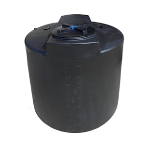 300 Gallon Black MDLPE ProChem® Potable Water Tank (1.0 Specific Gravity) with Top & Bottom Port & 16" Lid - 48" Dia. x 51-1/2" Hgt.