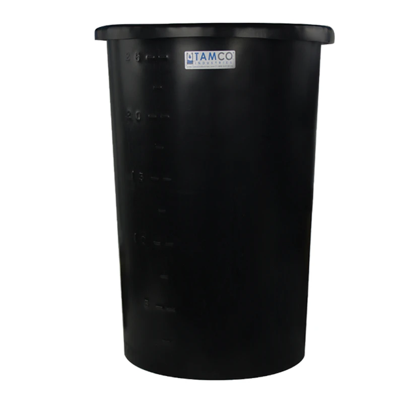 25 Gallon Black Tapered Tank - 20" Dia. x 28" High