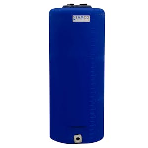 15 Gallon Tamco® Vertical Blue PE Tank with 5-1/2" Plain Lid & 3/4" Fitting - 13" Dia. x 31" Hgt.