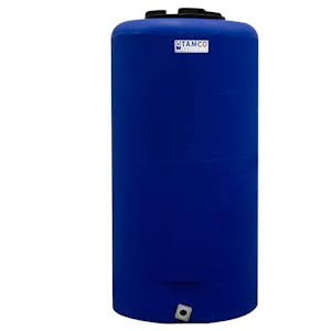 35 Gallon Tamco® Vertical Blue PE Tank with 8" Vented Lid & 3/4" Fitting - 19" Dia. x 37" Hgt.