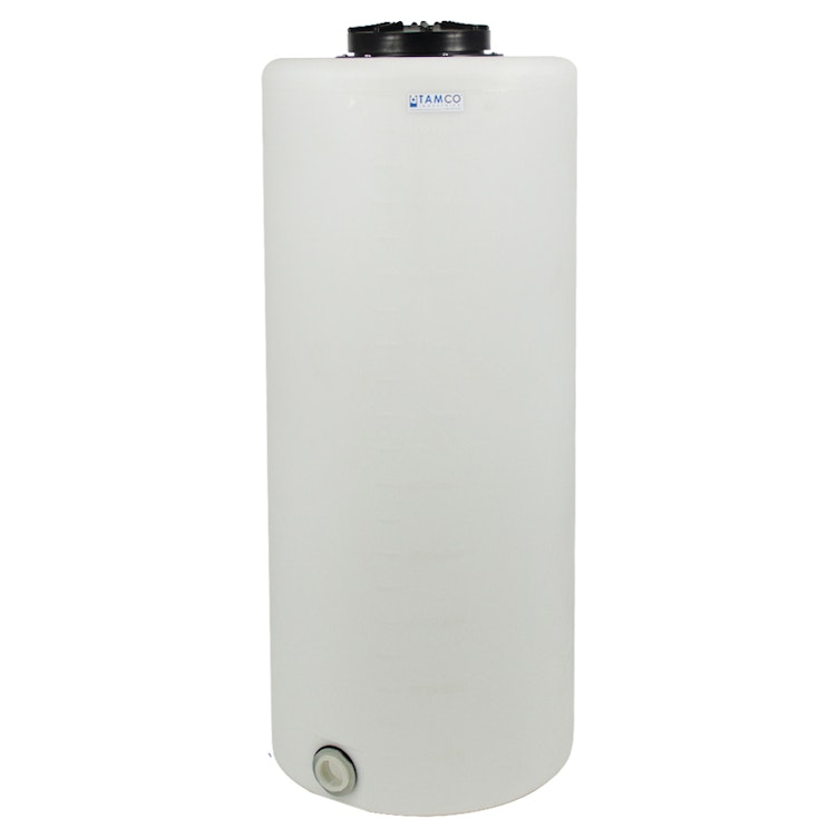 105 Gallon Tamco® Vertical Natural PE Tank with 12-1/2" Lid & 2" Fitting - 24" Dia. x 61" Hgt.
