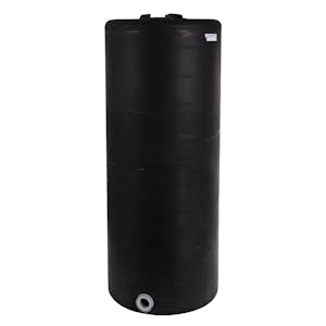 105 Gallon Tamco® Vertical Black PE Tank with 8" Vented Lid & 2" Fitting - 24" Dia. x 60" Hgt.