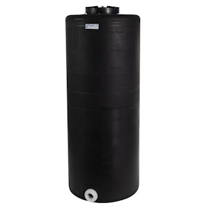 105 Gallon Tamco® Vertical Black PE Tank with 12-1/2" Plain Lid & 2" Fitting - 24" Dia. x 61" Hgt.