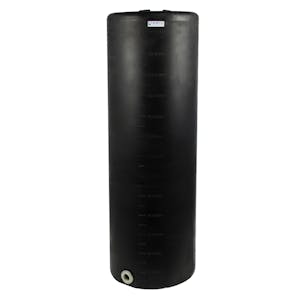 135 Gallon Tamco® Vertical Black PE Tank with 8" Plain Lid & 2" Fitting - 24" Dia. x 76" Hgt.