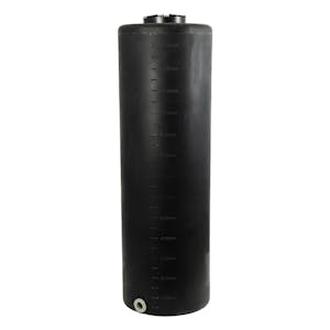 135 Gallon Tamco® Vertical Black PE Tank with 12-1/2" Plain Lid & 2" Fitting - 24" Dia. x 77" Hgt.