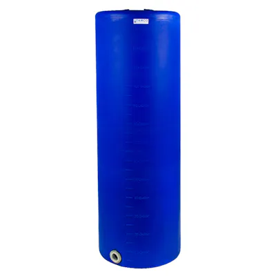 135 Gallon Tamco® Vertical Blue PE Tank with 8" Lid & 2" Fitting - 24" Dia. x 76" Hgt.