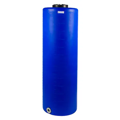 135 Gallon Tamco® Vertical Blue PE Tank with 12-1/2" Lid & 2" Fitting - 24" Dia. x 76" Hgt.