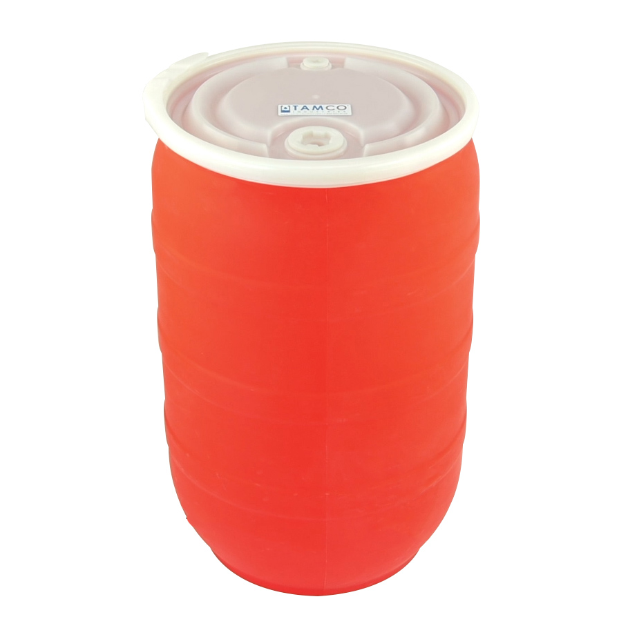 30 Gallon Red Tamco® Open Head Drum with Threaded Bungs | U.S.
