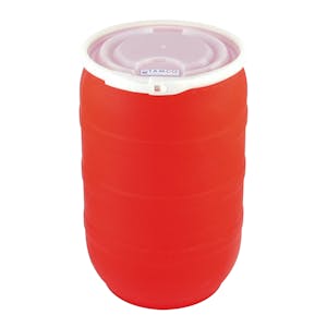 30 Gallon Red Tamco® Open Head Drum with Plain Lid