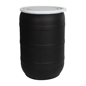 55 Gallon Black Tamco® Open Head Drum with Plain Lid