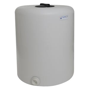 100 Gallon Tamco® Vertical Natural PE Tank with 8" Lid & 2" Fitting - 30" Dia. x 36" Hgt.