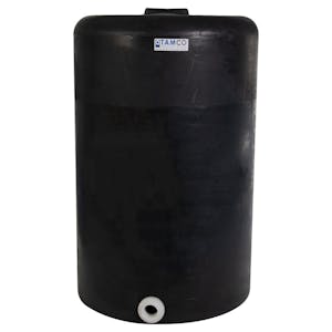 130 Gallon Tamco® Vertical Black PE Tank with 8" Plain Lid & 2" Fitting - 30" Dia. x 47" Hgt.