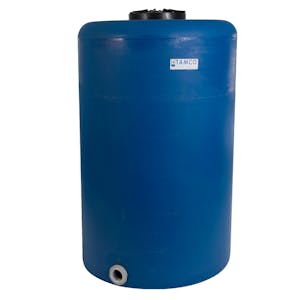130 Gallon Tamco® Vertical Blue PE Tank with 12-1/2" Vented Lid & 2" Fitting - 30" Dia. x 49" Hgt.