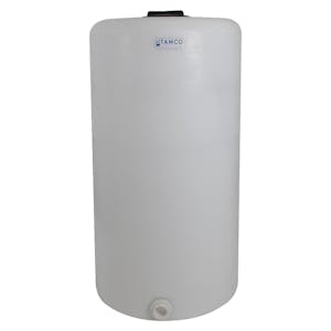160 Gallon Tamco® Vertical Natural PE Tank with 8" Plain Lid & 2" Fitting - 30" Dia. x 57" Hgt.