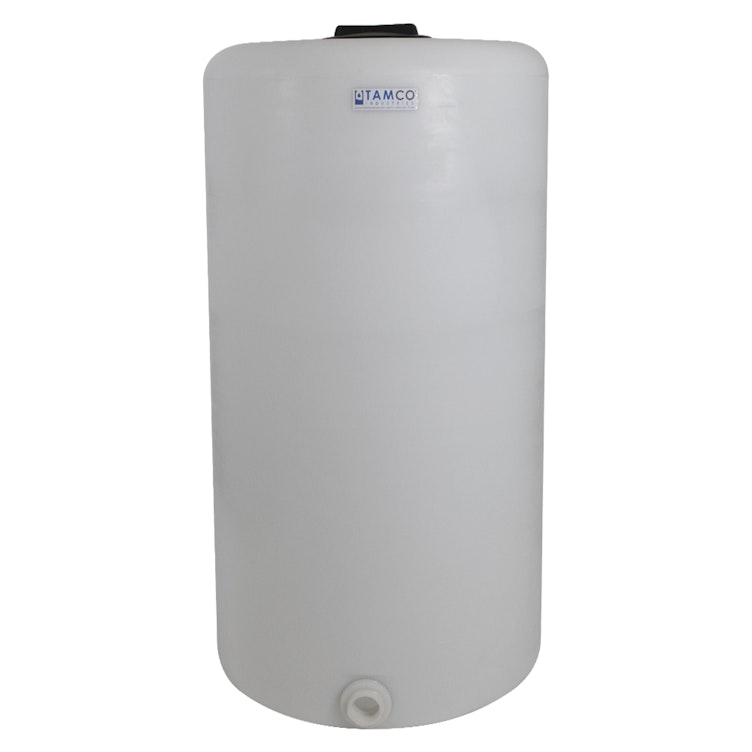160 Gallon Tamco® Vertical Natural PE Tank with 8" Lid & 2" Fitting - 30" Dia. x 57" Hgt.