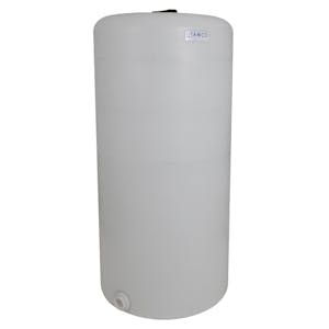 175 Gallon Tamco® Vertical Natural PE Tank with 8" Vented Lid & 2" Fitting - 30" Dia. x 63" Hgt.