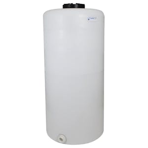 175 Gallon Tamco® Vertical Natural PE Tank with 12-1/2" Plain Lid & 2" Fitting - 30" Dia. x 65" Hgt.