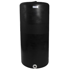 175 Gallon Tamco® Vertical Black PE Tank with 8" Plain Lid & 2" Fitting - 30" Dia. x 63" Hgt.