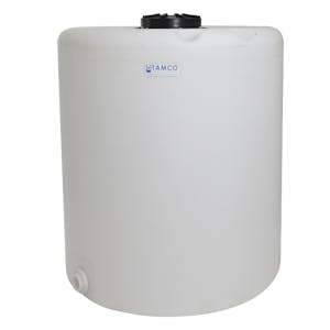 225 Gallon Tamco® Vertical Natural PE Tank with 12-1/2" Plain Lid & 2" Fitting - 40" Dia. x 49" Hgt.