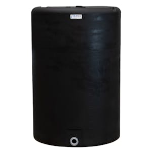 300 Gallon Tamco® Vertical Black PE Tank with 8" Vented Lid & 2" Fitting - 40" Dia. x 61" Hgt.