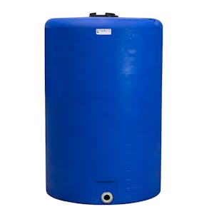 300 Gallon Tamco® Vertical Blue PE Tank with 8" Vented Lid & 2" Fitting - 40" Dia. x 61" Hgt.