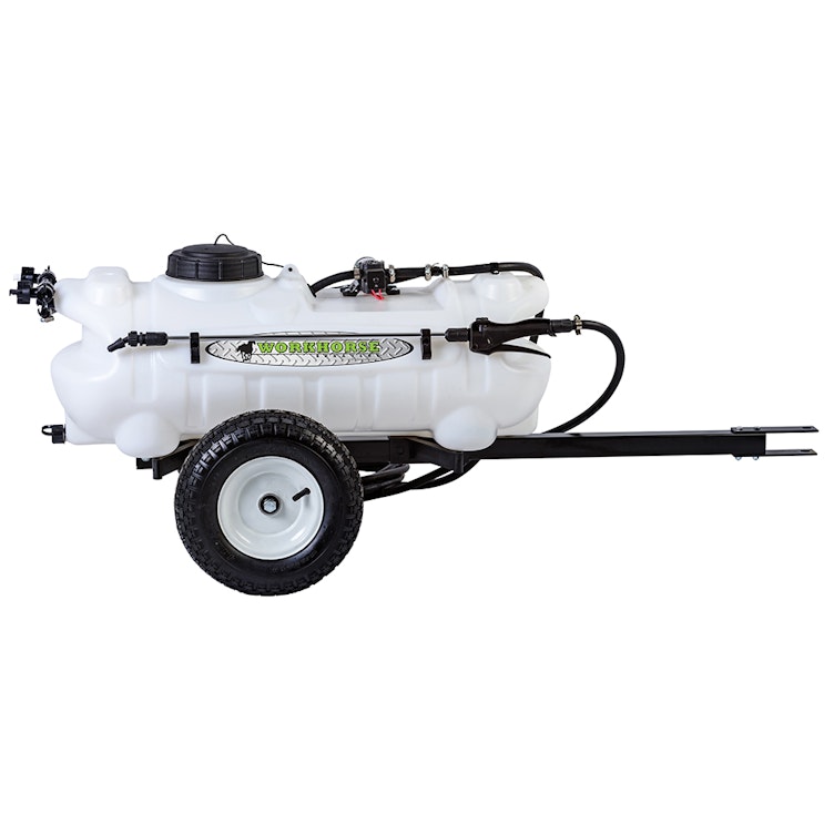 15 Gallon Trailer Sprayer with Boomless Wand, 2 Nozzle Boom & 2.2 GPM Pump