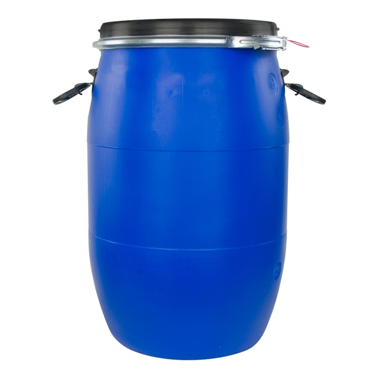 1 Gallon White UN Rated HDPE Wide Mouth Drum with Red Lid - Stackable